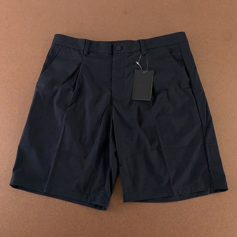 LIBIN Men's Size 36 Black 8" Inseam Lightweight Pleated Front Golf Shorts NWT